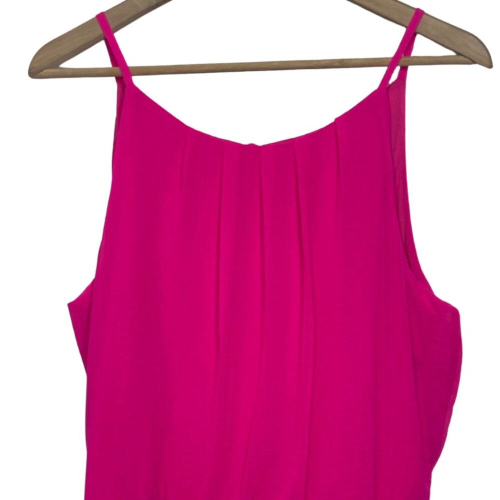 TACERA | NWOT Women's Fuchsia Lined Spaghetti Strap Maxi Dress | Size L - Picture 2 of 13
